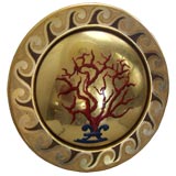 Reverse-Painted Coral on Glass Wall Sculpture