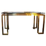 Karl Springer Floating Glass on Brass Console