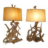 Pair of Oversized Driftwod Lamps