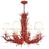 Red Coral Six-Light Chandelier