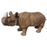 A Whimsical Carved Wood  Rhino