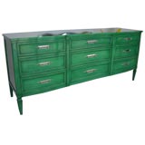 An Emerald Green Nine-Drawer Dresser