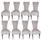 Set of Eight Heart Back Dining Chairs
