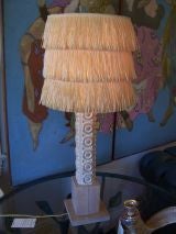 1940's French Carved Wood Lamp in the Polynesian Style