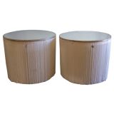 A Pair of Hollywood Regency Fringed Sidetables
