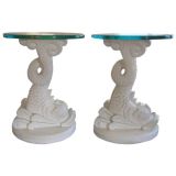 Vintage Wonderful and Whimsical Pair of French Plaster Pedestals