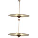 A Pair of Art Deco Disc Chandeliers