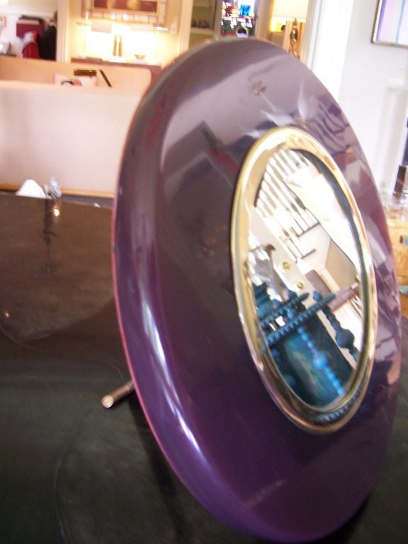 Art Deco Deco Eggplant Colored Bakelite Vanity Mirror For Sale