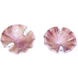Vintage A Pair of  Archimede Seguso Copper and Pink Murano Dishes