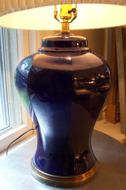 Deep cobalt blue lamps are an elegant touch to any decor.