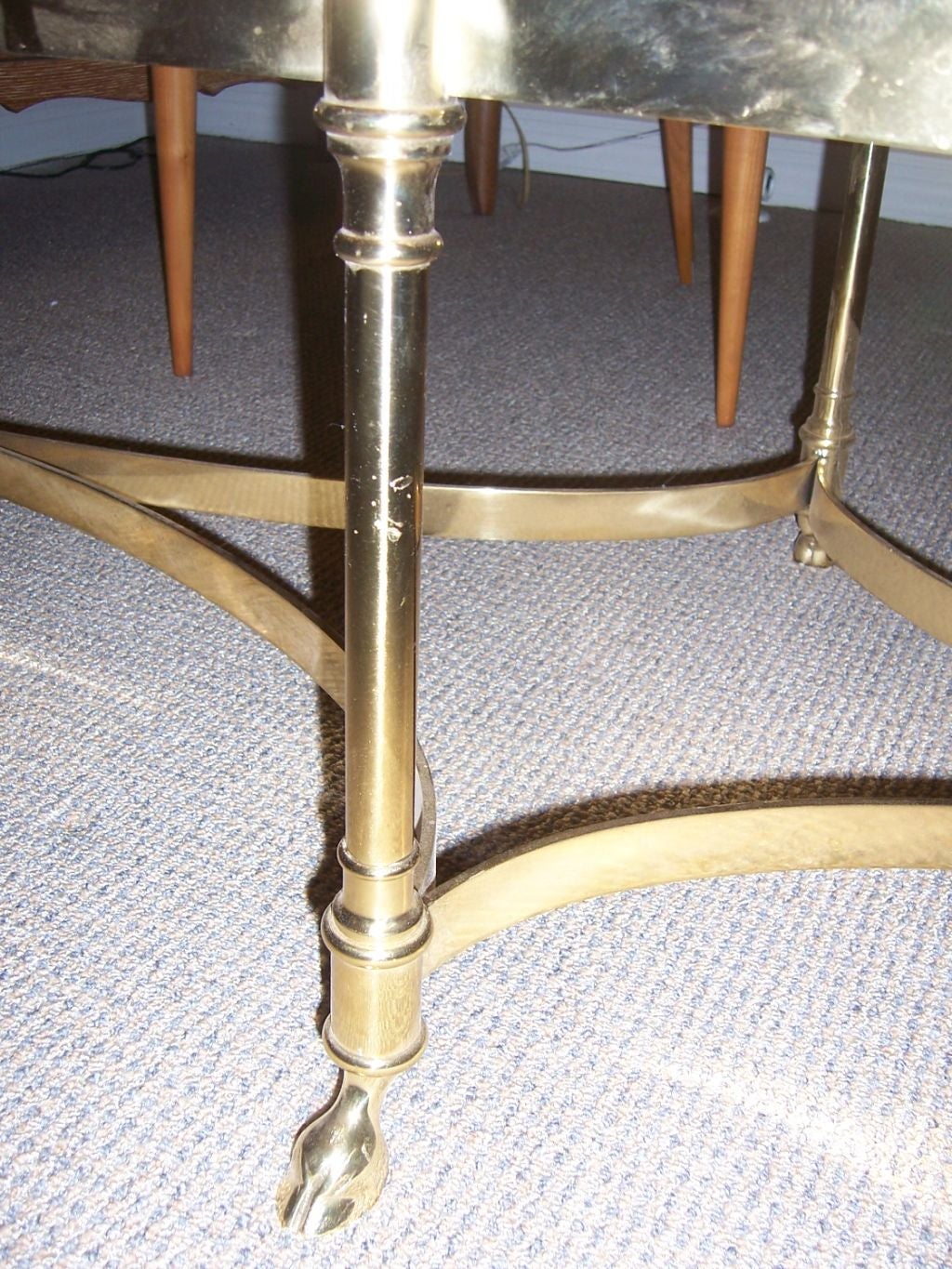 An Italian Oval Brass Clawfoot Coffee Table 1