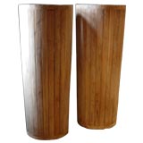 set of teak stave planters...or lighting fixtures..... set of teak stave planters...or lighting fixtures.....