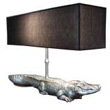 italian nickel crocodile lamp