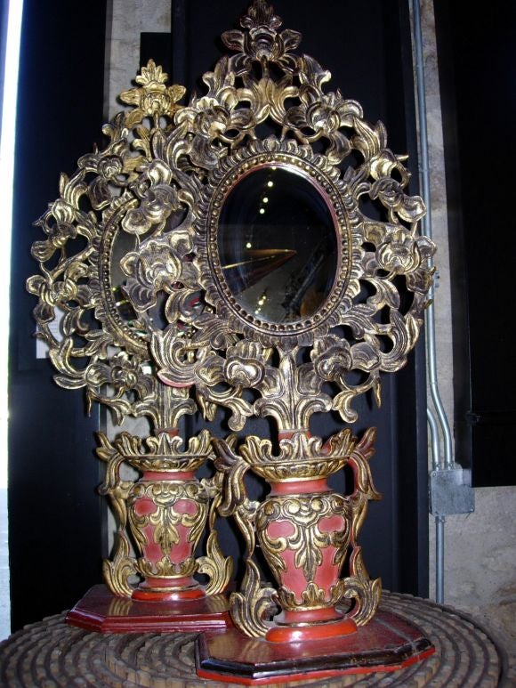 set of chinese altar mirrors