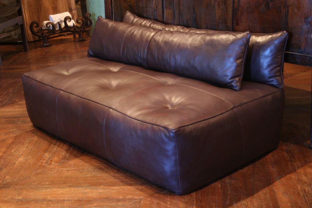 Contemporary Leather Banquette
