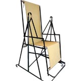 "spider"  Antique swinging metal campaign chairs