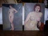 Set of Two Nude Oils - Artist Unknown