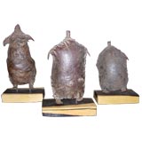 Vintage set of 3 leather fetish dolls
