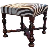 antique trophy skin zebra stool