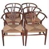 Hans Wegner Fine & Rare Set of 6 Teak Chairs