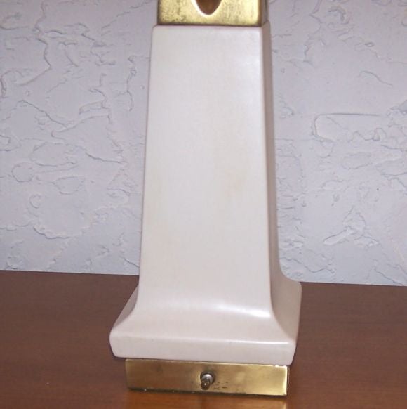A Pair of Stiffel Lamps, Brass With Lenox China Bases