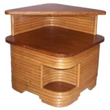 Paul Frankl style rattan corner table