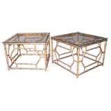 Pair of Gilt Metal Faux Bamboo Tables