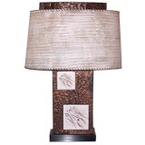 Monumental 1950's tile & copper lamp