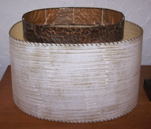 Monumental 1950's tile & copper lamp
