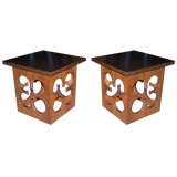 Pair of Clover End Tables / Drink Tables