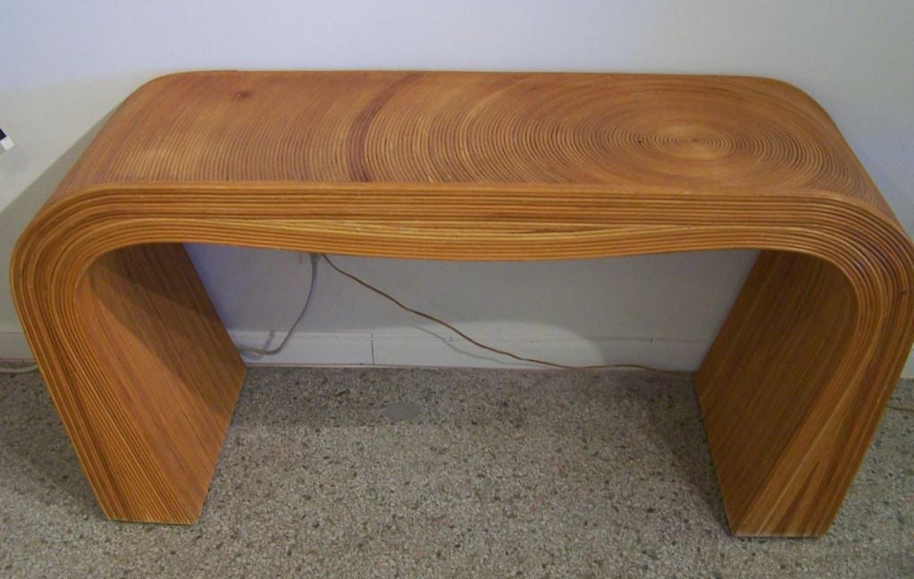 Reed Console & Mirror in the Style of Gabriella Crespi