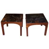Pair of Brown Saltman End Tables