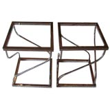 Pair Chrome Over Steel End Tables