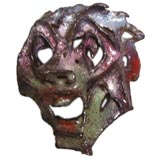Vintage Randolph W Johnston Enameled Steel Wall Mask
