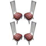 Four Charles Hollis Jones Dining Chairs Jack Larson Fabric