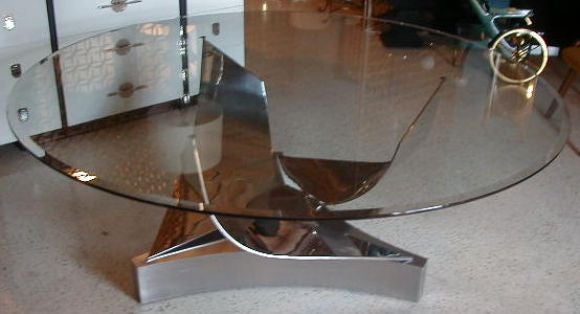 Ron Seff  Polished Steel Dining Table 1