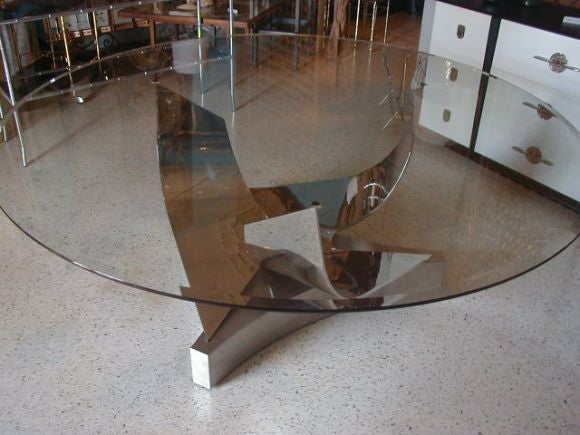 Ron Seff  Polished Steel Dining Table 6