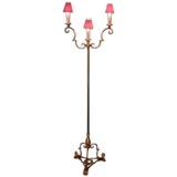 Style of Poillerat French 1940's Gilded Bronze Floor Lamp