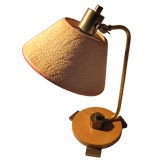 Gilbert Rohde Cerused Oak and Brass Desk Lamp