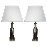 Pair Anzolo Fuga Murano Glass  Table Lamps