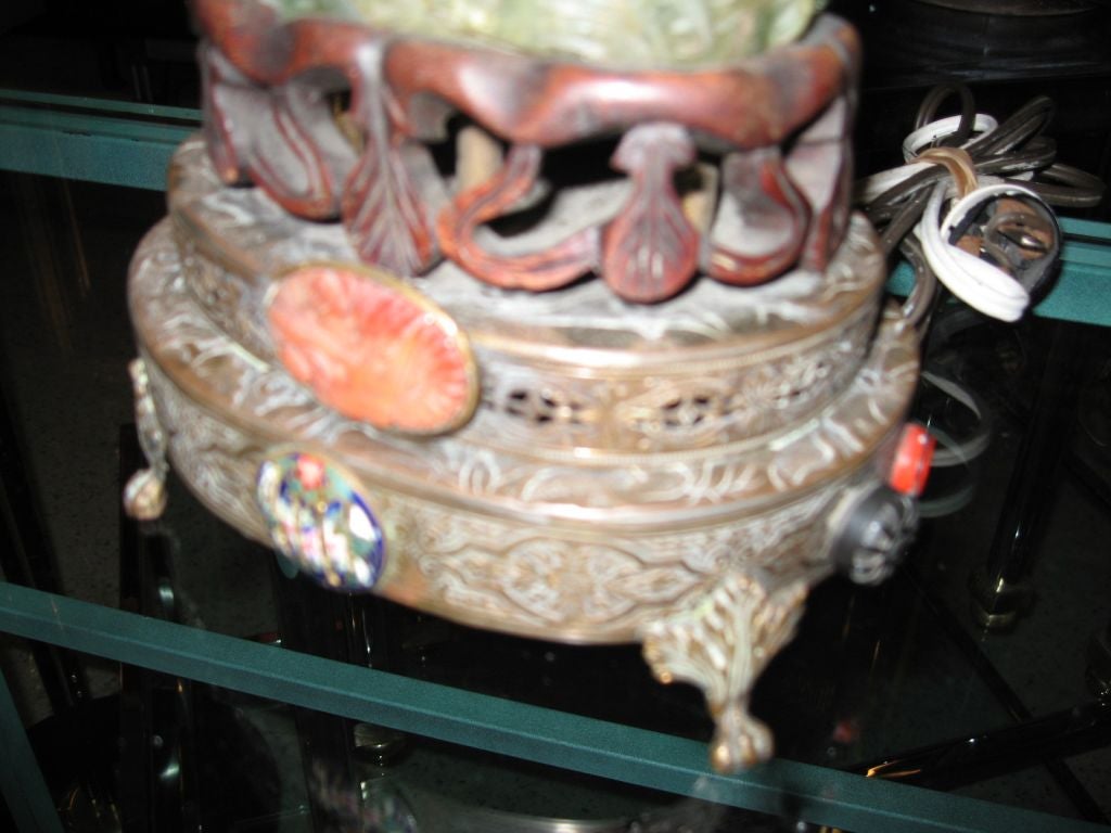 Chinese Jade Quartz Asian Table Lamp Style of Edward Farmer