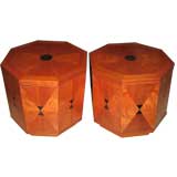Henredon Pair of Cherrywood Octagonal End Tables or Night Stands