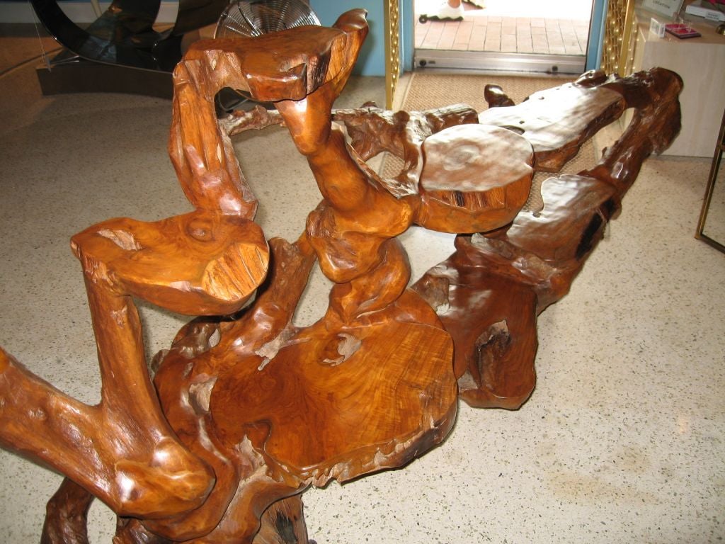Massive Mid Century 7 Foot+ Teak  Sculpture Divider or Screen 2
