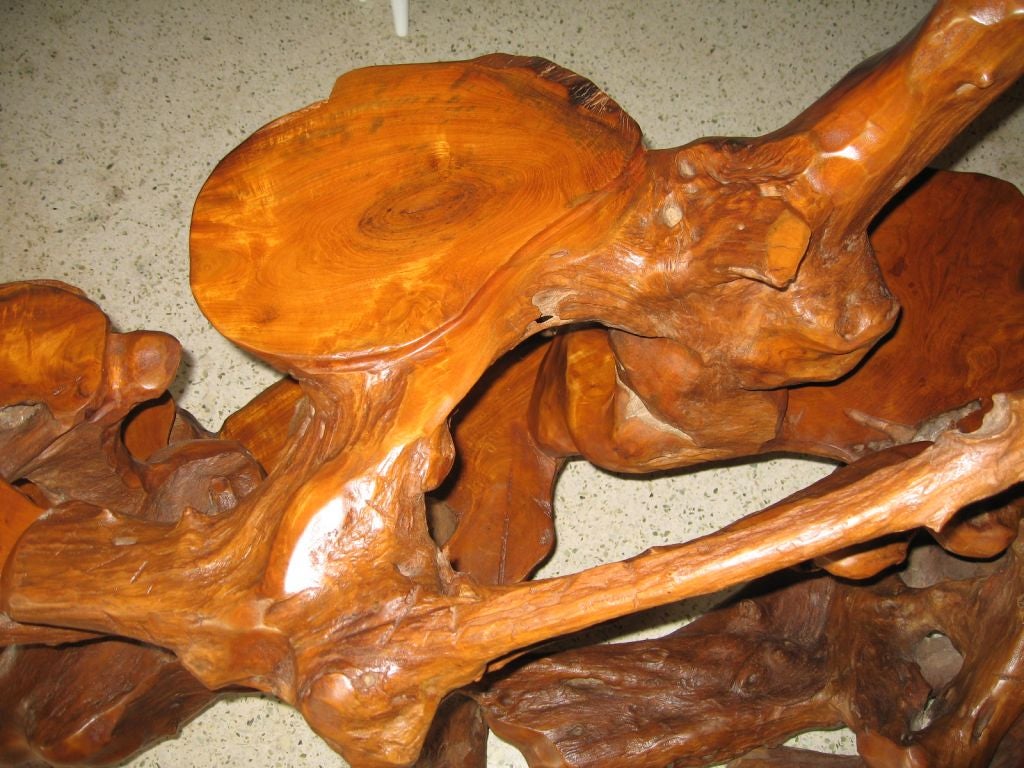 Massive Mid Century 7 Foot+ Teak  Sculpture Divider or Screen 5