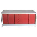Modernage Coral & White Lacquered Dresser in the Asian Taste