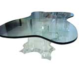 THICK BIOMORPHIC LUCITE COFFEE TABLE THICK BIOMORPHIC LUCITE COFFEE TABLE