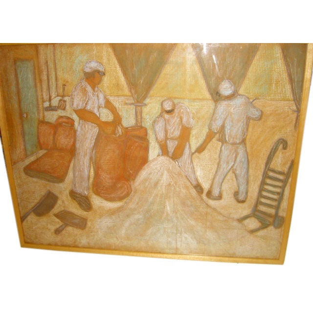 GEORGE COLIN PASTEL FOLK ART PAINTING