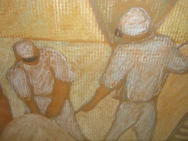 GEORGE COLIN PASTEL FOLK ART PAINTING