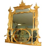 Antique 19TH CENTURY CHINESE STYLE CHIPPENDALE MIRROR