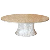Maitland-Smith Oval Inlaid Marble Table